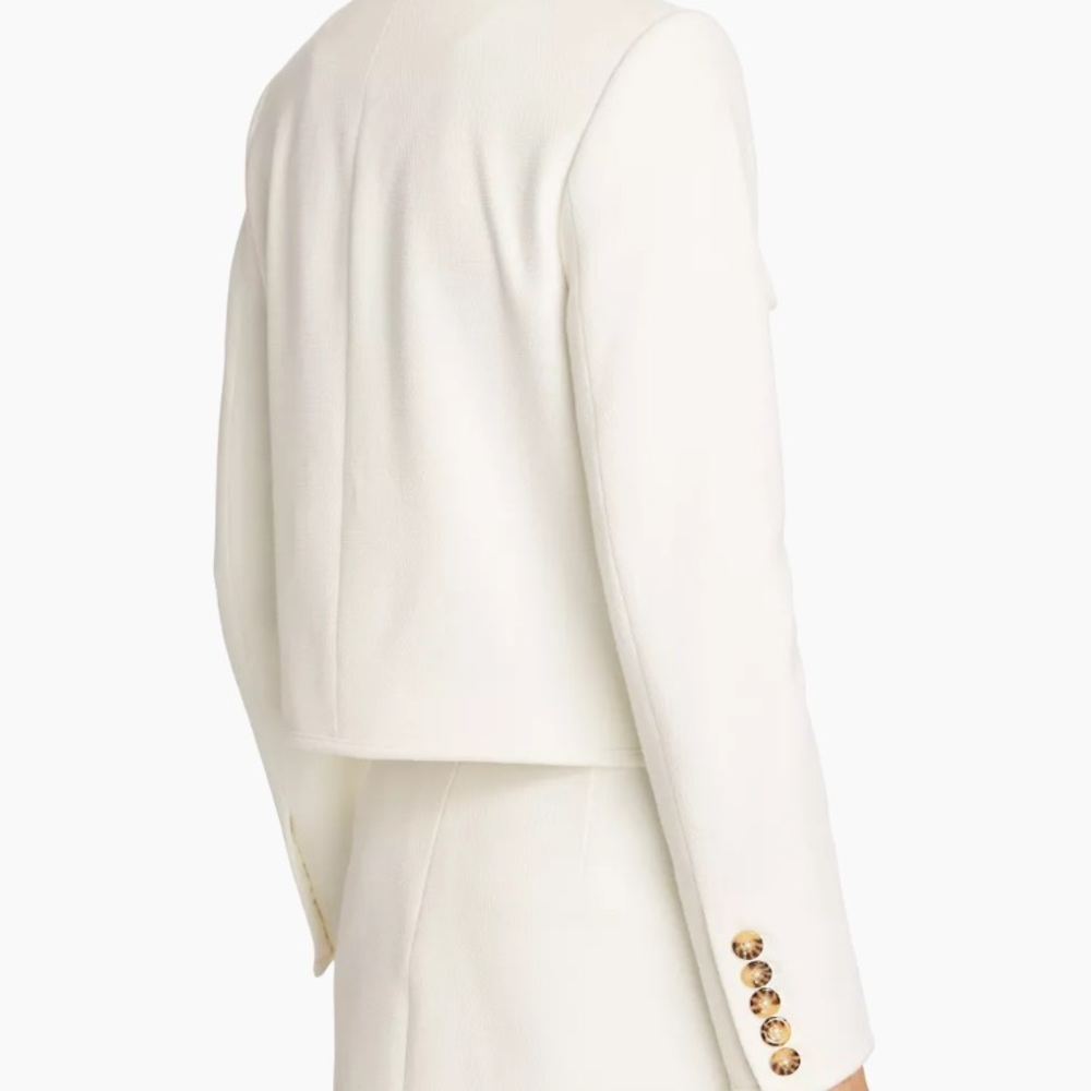 NWT Veronica Beard Isola Stretch Cotton-Blend V-Neck Jacket as 8 - Picture 4 of 9